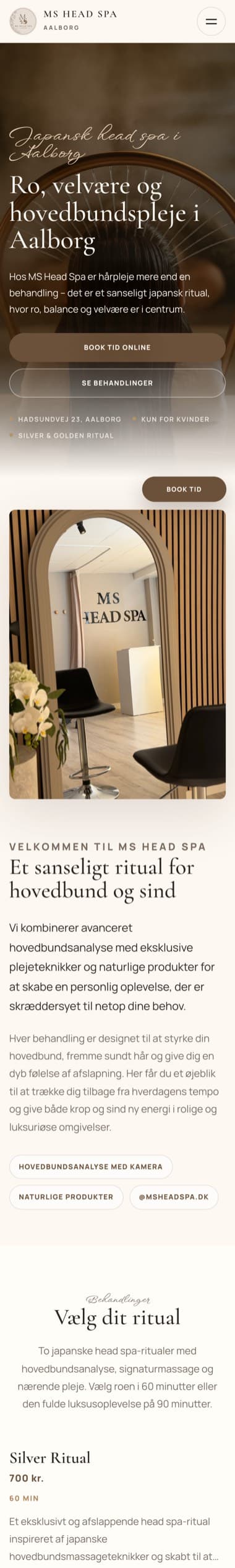 MS Head Spa vist på mobil