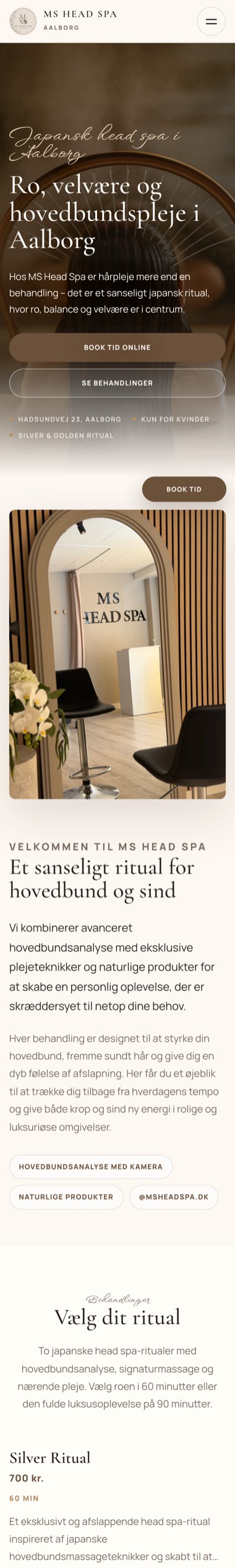 MS Head Spa vist på mobil