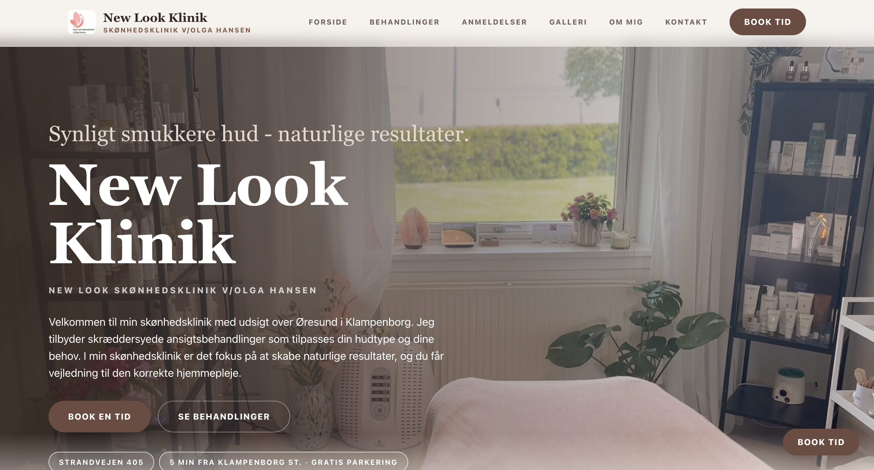 Screenshot af New Look Skønhedsklinik